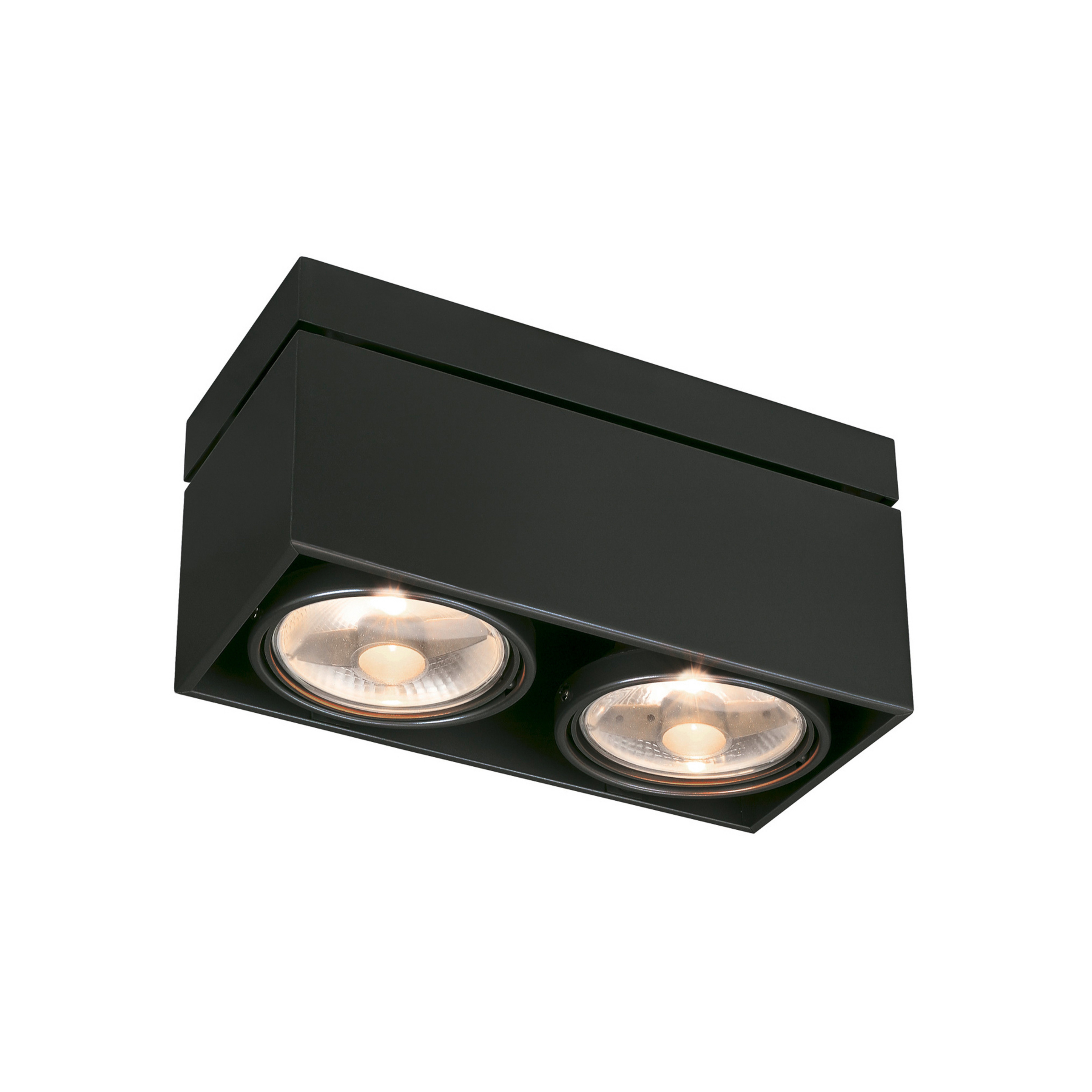 Deckenlampe Kardamod, schwarz, Stahl, Länge 31,5 cm, 2-flg.