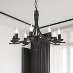 Lustre Kandela, oito luzes, preto