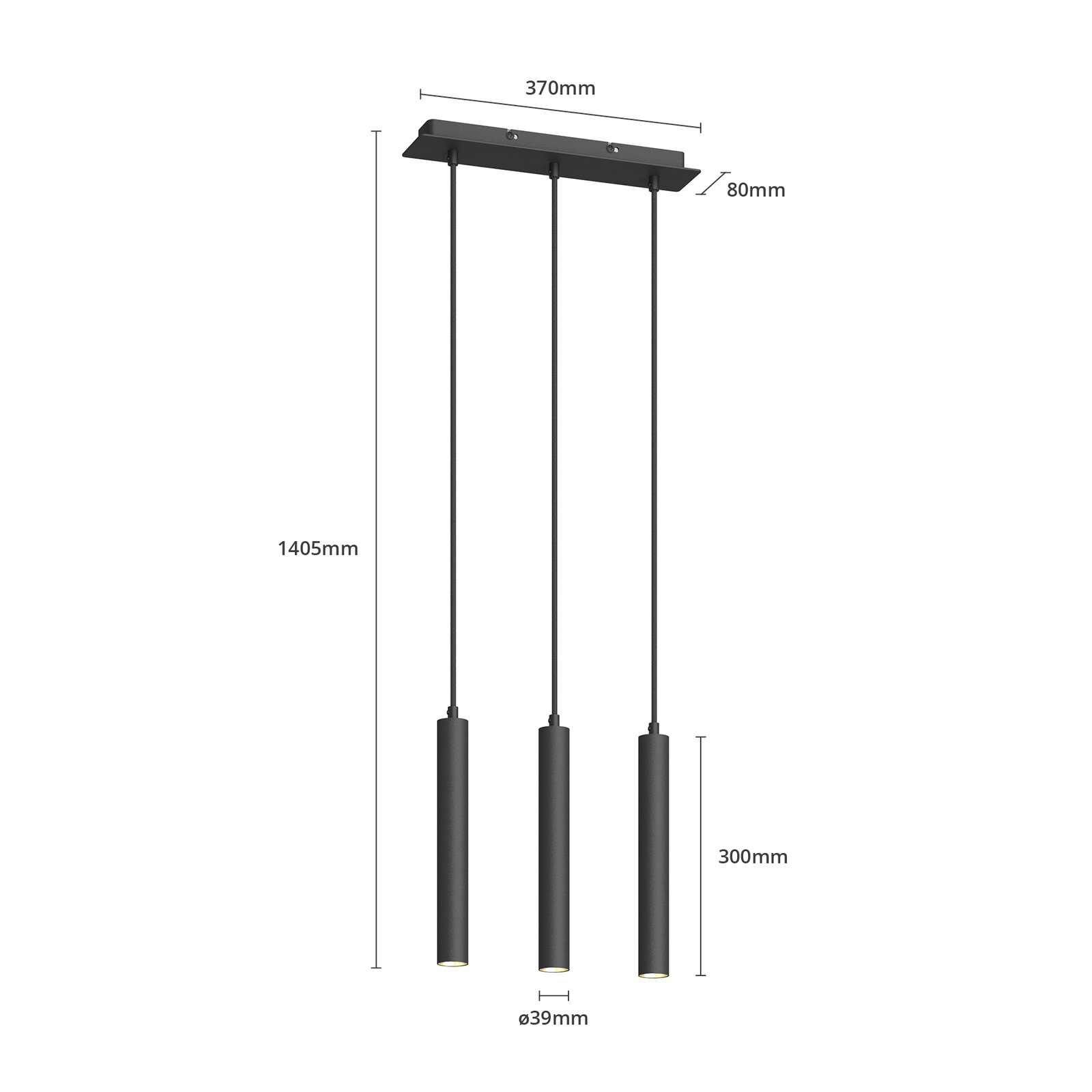 Franka 3 Hanglamp Black - Arcchio