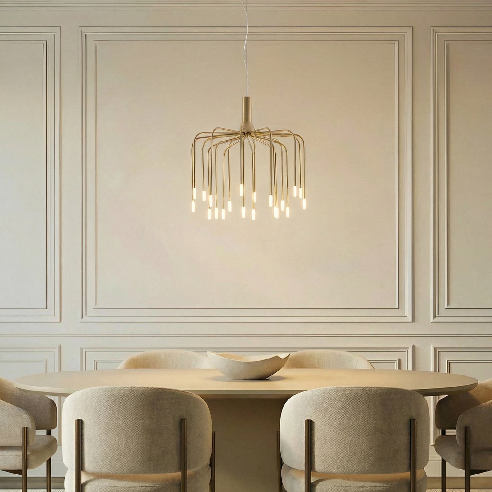 Lucande LED-riippuvalaisin Ariadne, halkaisija 57 cm, mattakulta, 20 lamellia