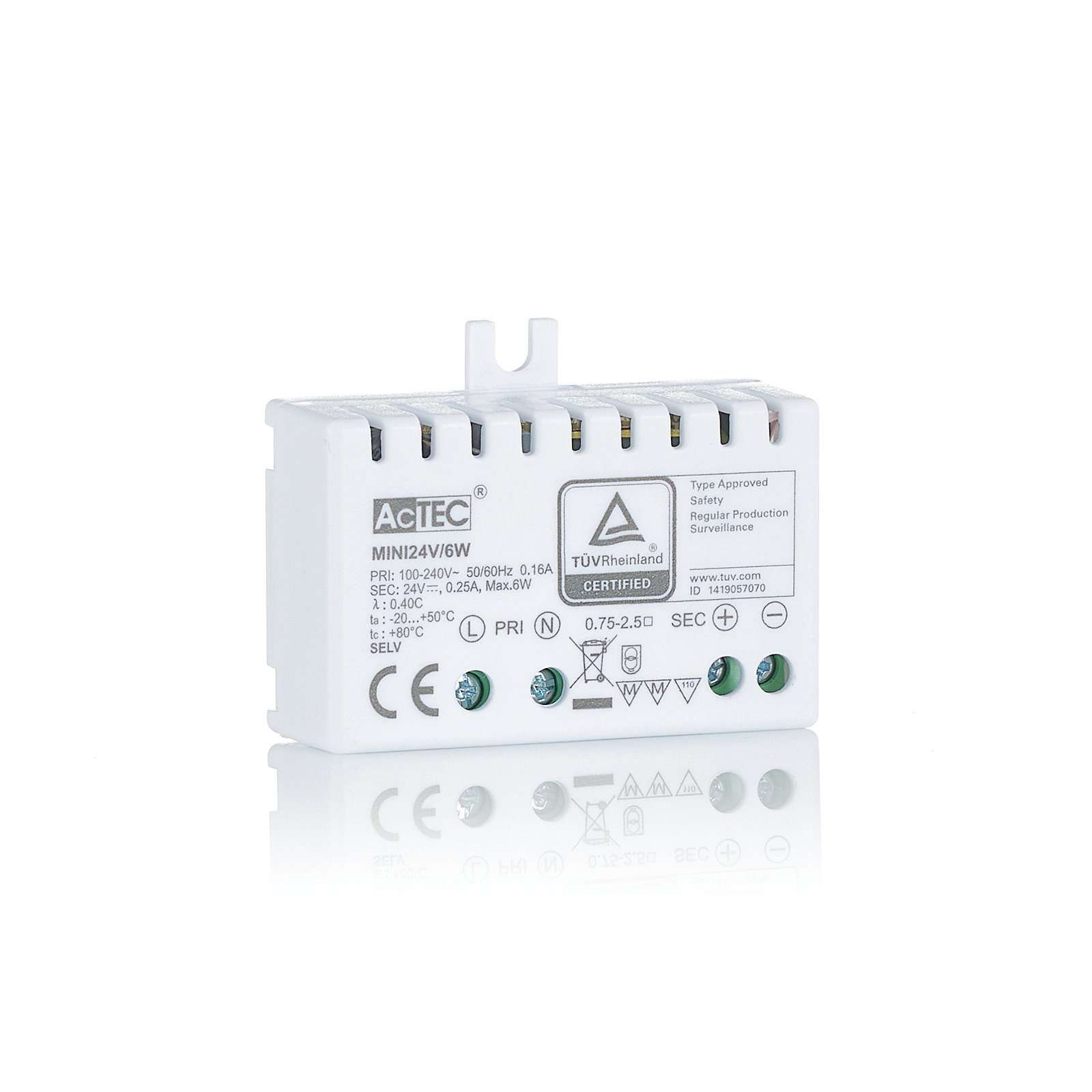 AcTEC Mini -LED-muuntaja CV 24V, 6W, IP20