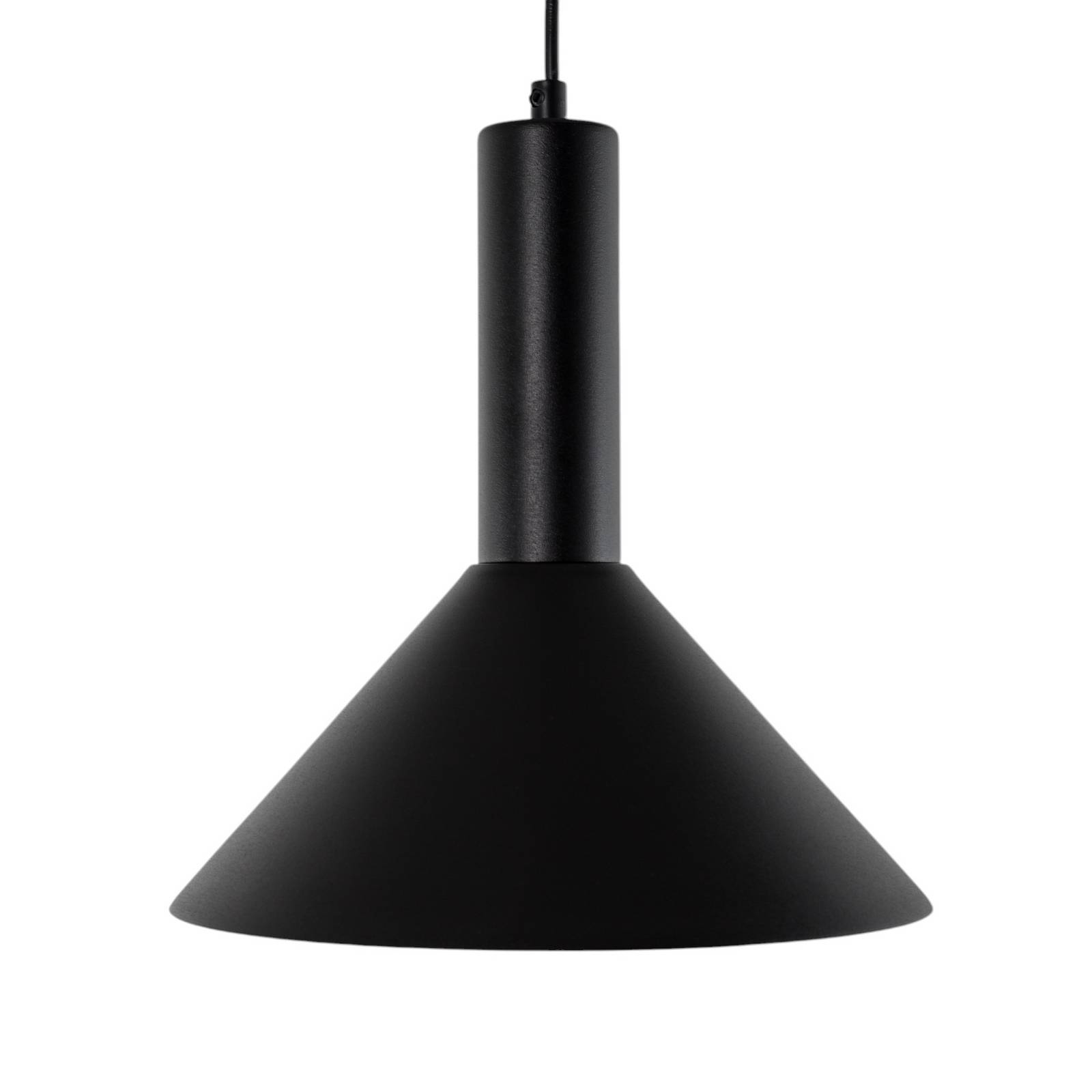 Lampa wisząca stożek Vitrum, czarna, metal, Ø 26 cm, E27