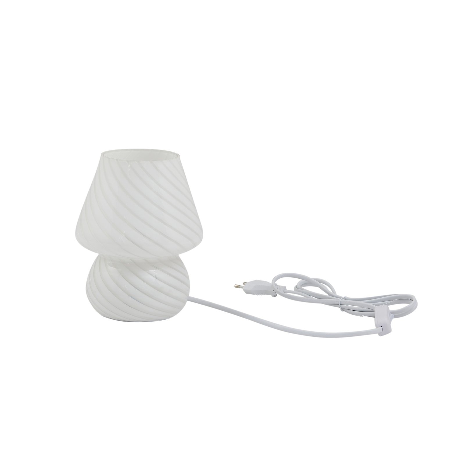 Candeeiro de mesa Lindby Andriana, branco, vidro, Ø 15 cm