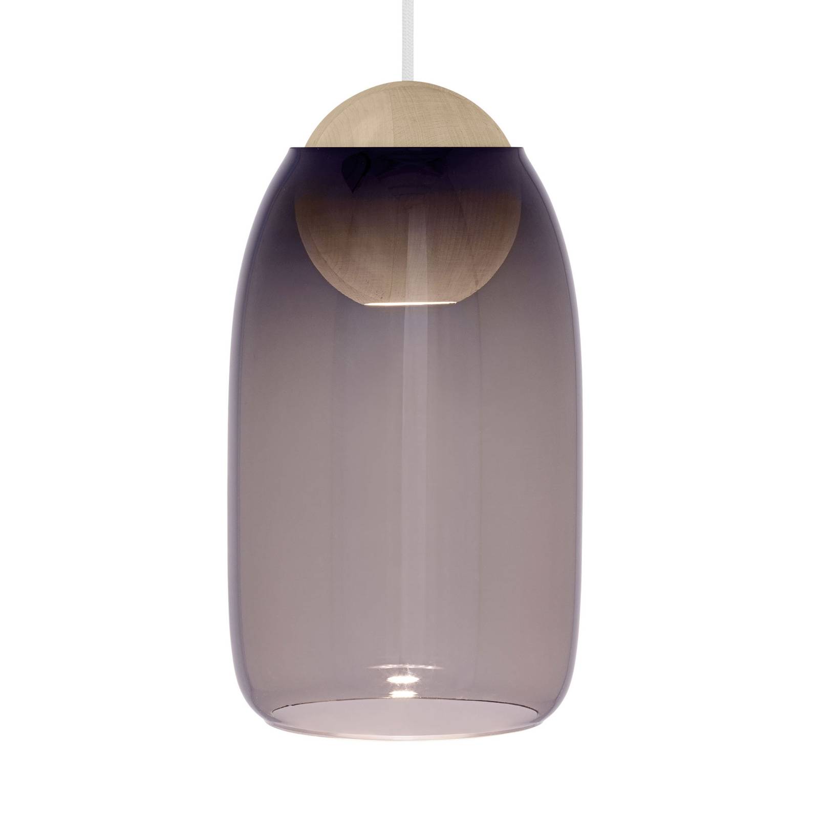 Mater Liuku Ball häng trä natur glas violett