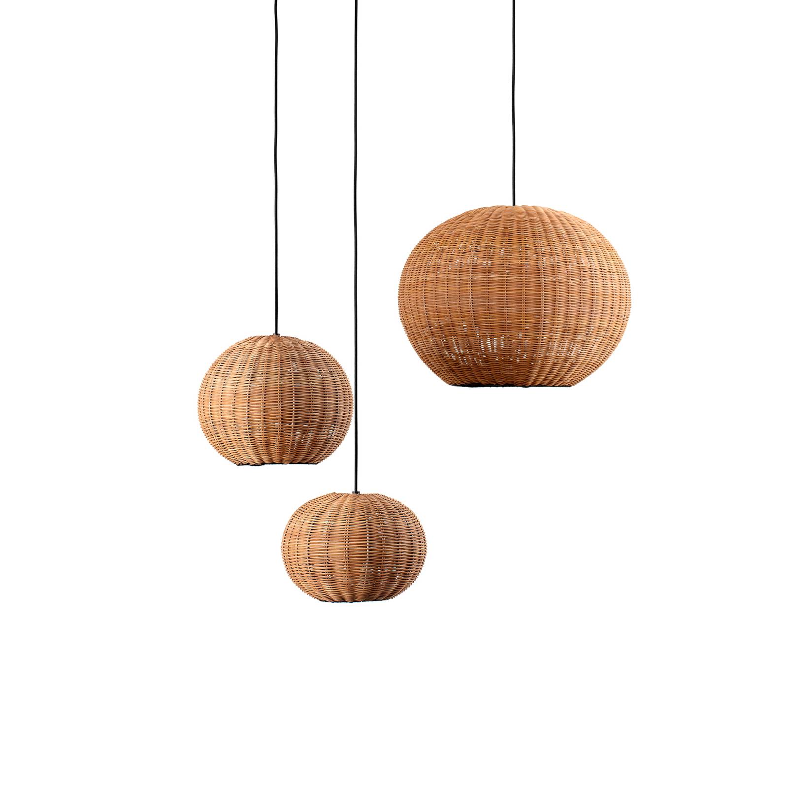 Lampa wisząca Haka z rattanowym kloszem, Ø 30 cm