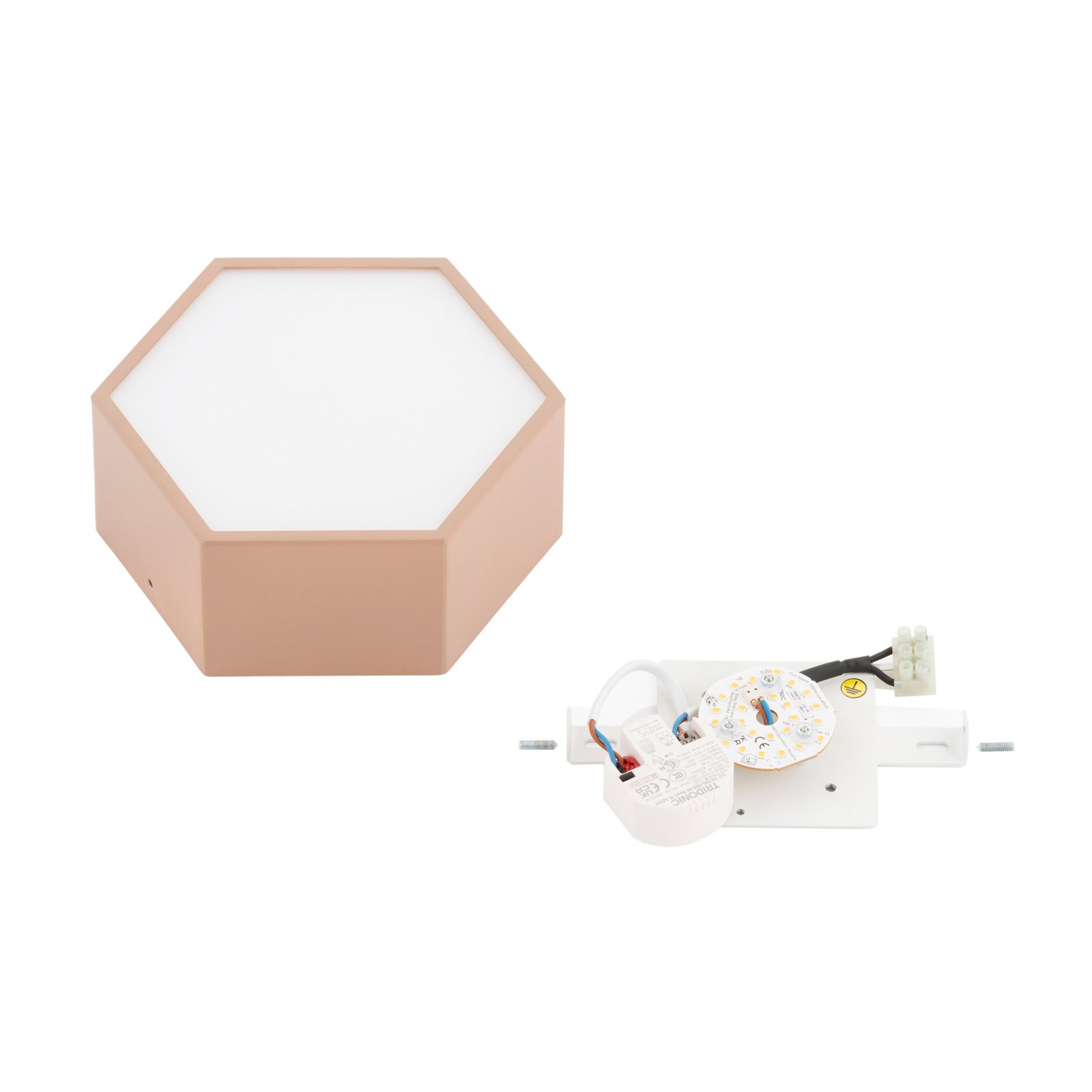 LED-Deckenleuchte Libre, pfirsichfarben, Stahl, 3.000 K
