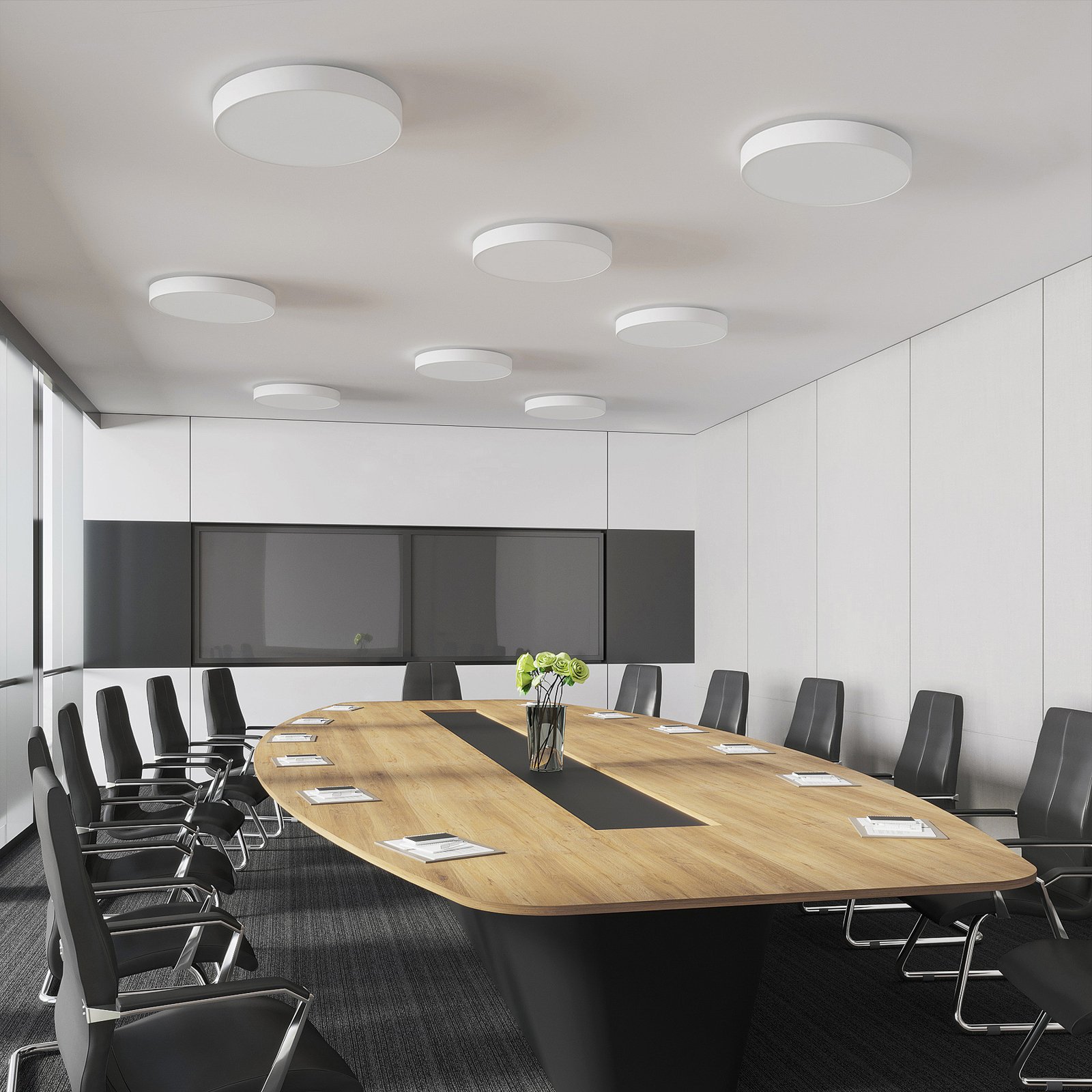 Arcchio LED-Deckenlampe Vanida, weiß, Ø 60 cm, up/down