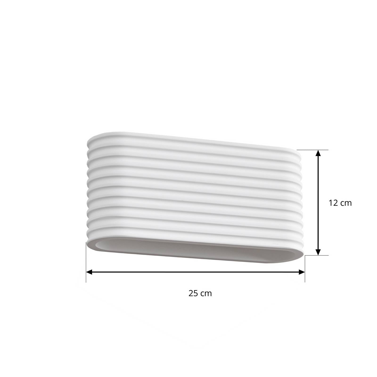 Kinkiet ścienny Lindby Jurupa, biały, szerokość 25 cm, 2 x G9, gips