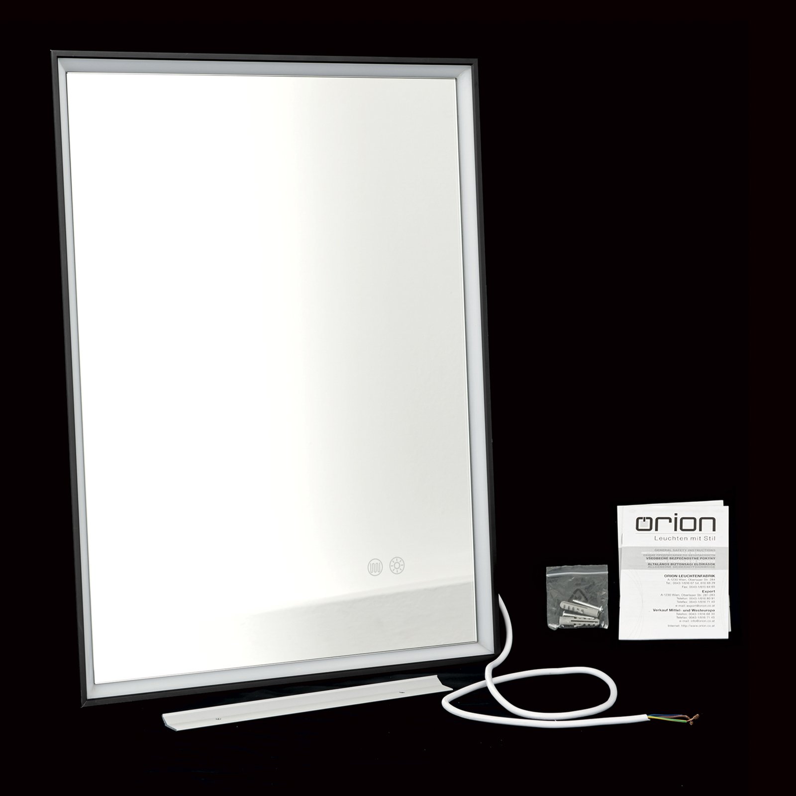 Ramme LED-speil, 45 x 60 cm, CCT, antidugg, dimbar