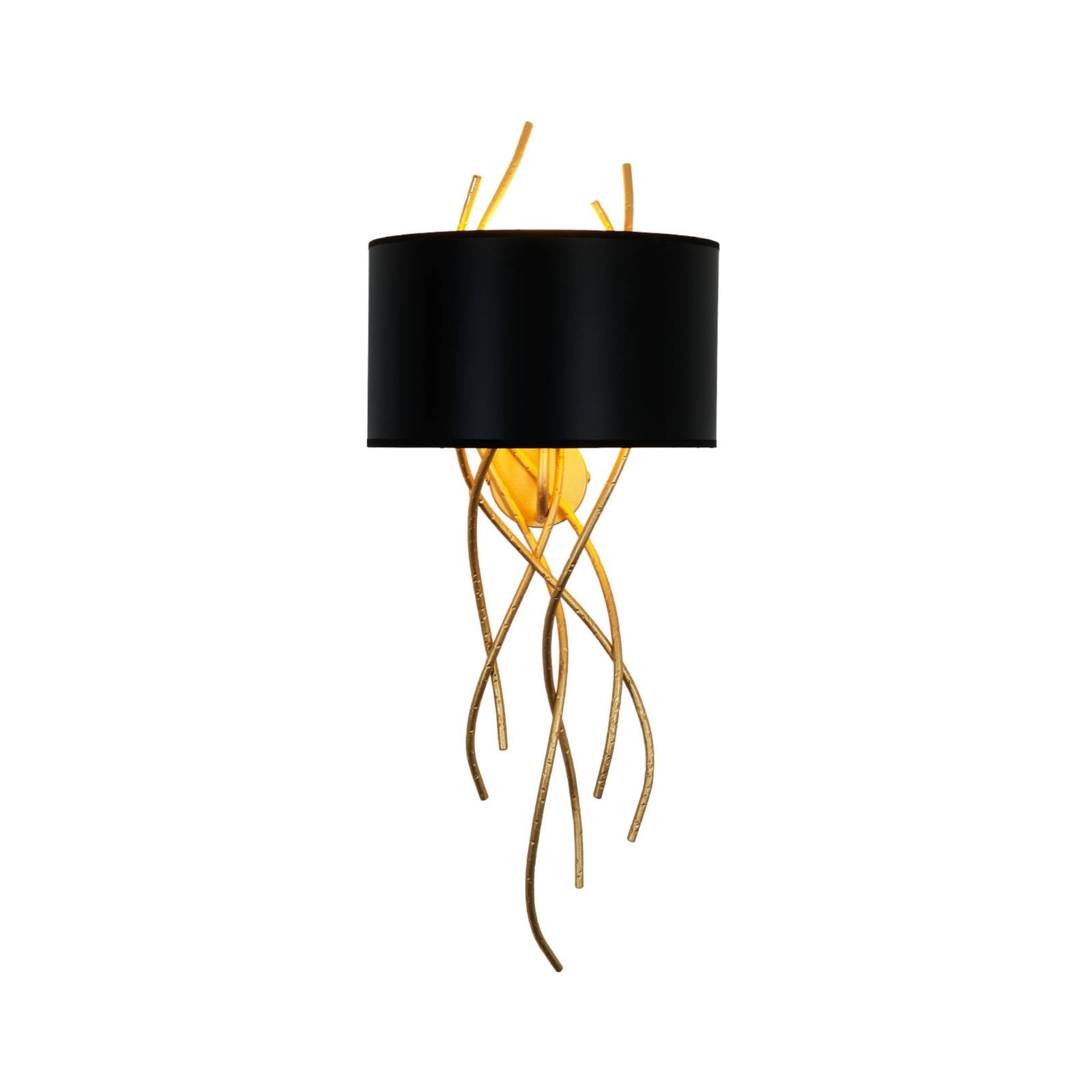 Wandleuchte Elba Corto einflammig schwarz/gold