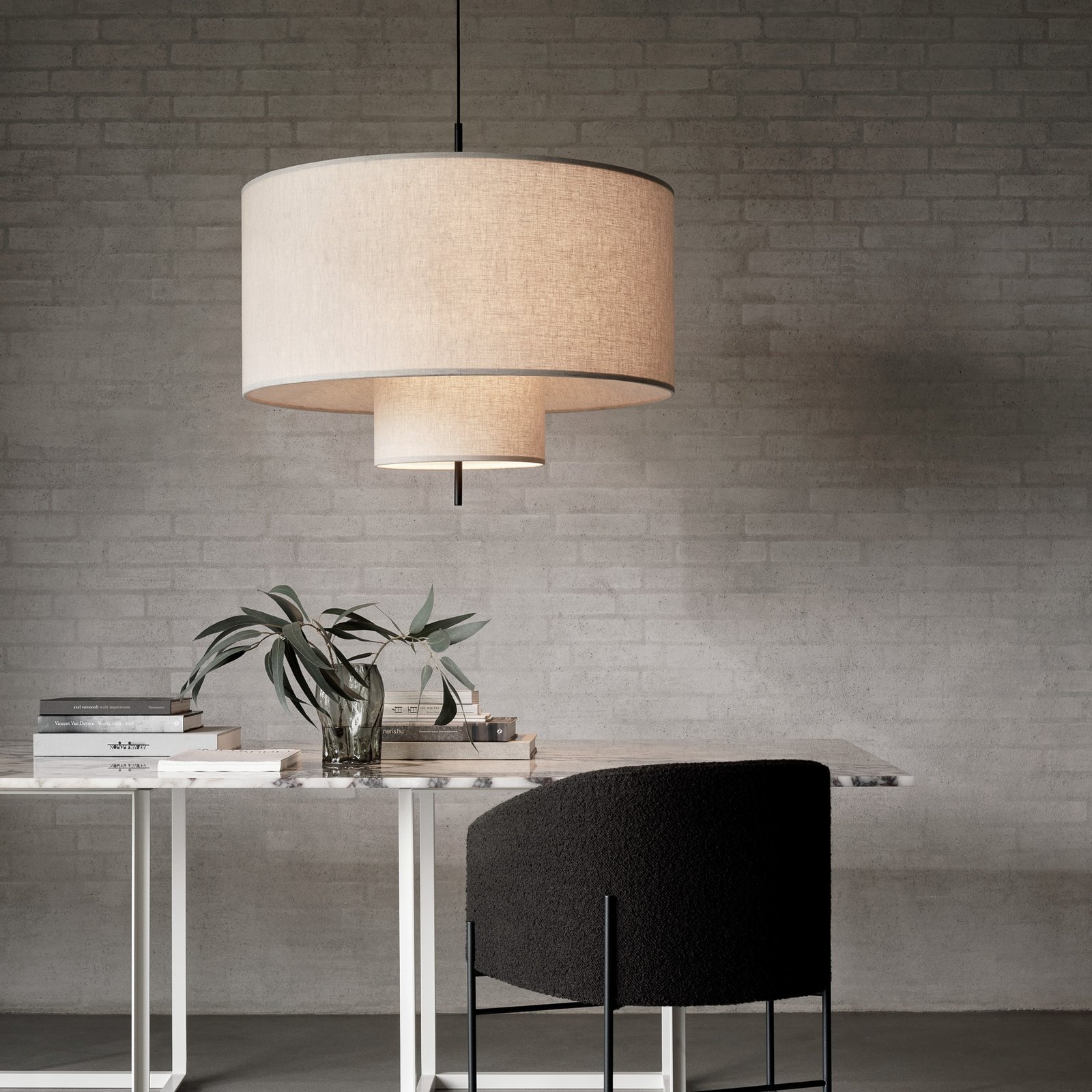 Margin Taklampa Beige Canvas Ø50 - New Works