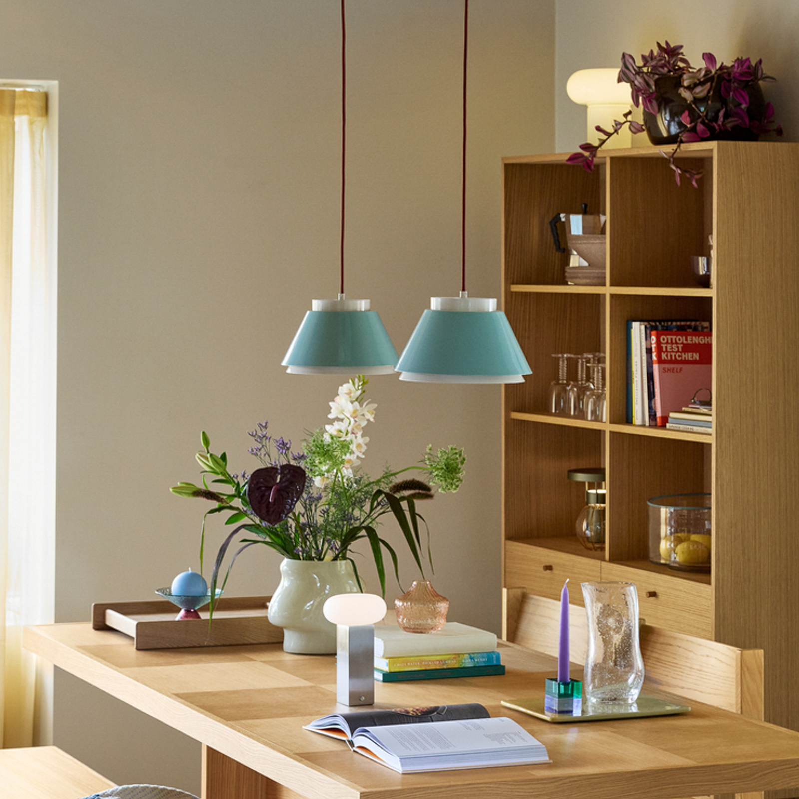 Remi hänglampa blå/beige Ø 25 cm – Hübsch