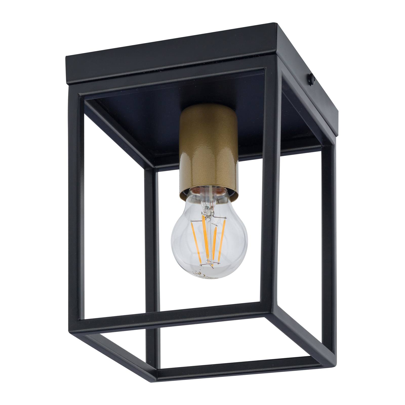 Plafondlamp Aramis, 1-lamp, zwart/goud