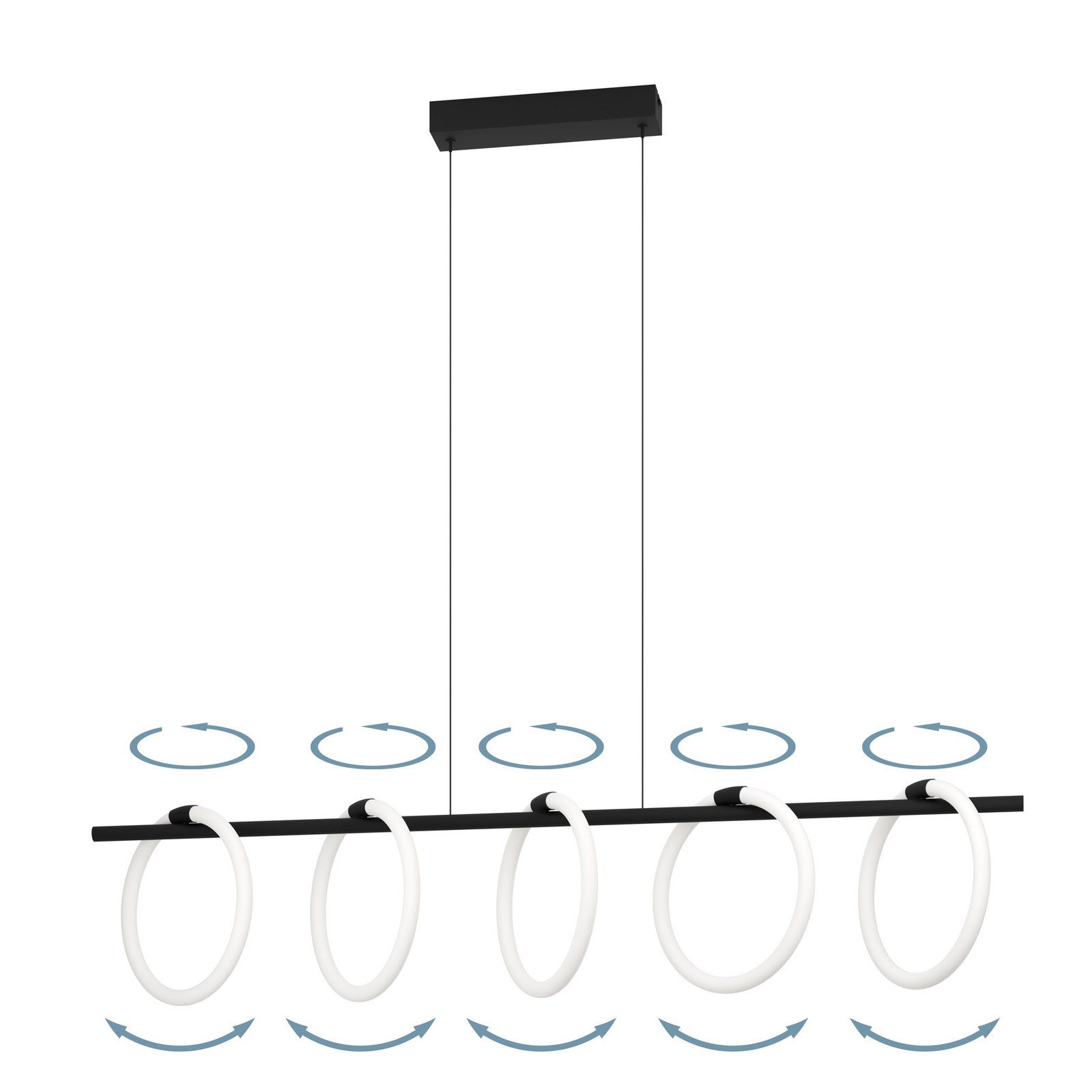LED-Hängeleuchte Caranacoa, fünfflammig
