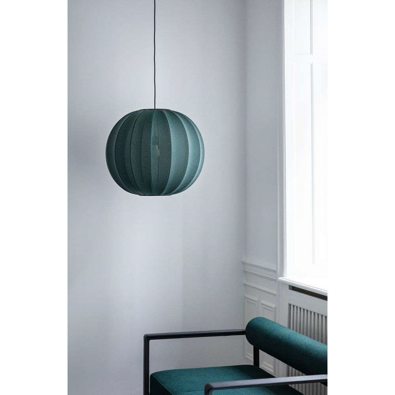 Knit-Wit 60 Round Pendel Tweed Green Made By Hand - Soveværelse - Aluminium