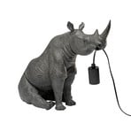 Kare namizna svetilka Sitting Rhino, siva, višina 39 cm, E27