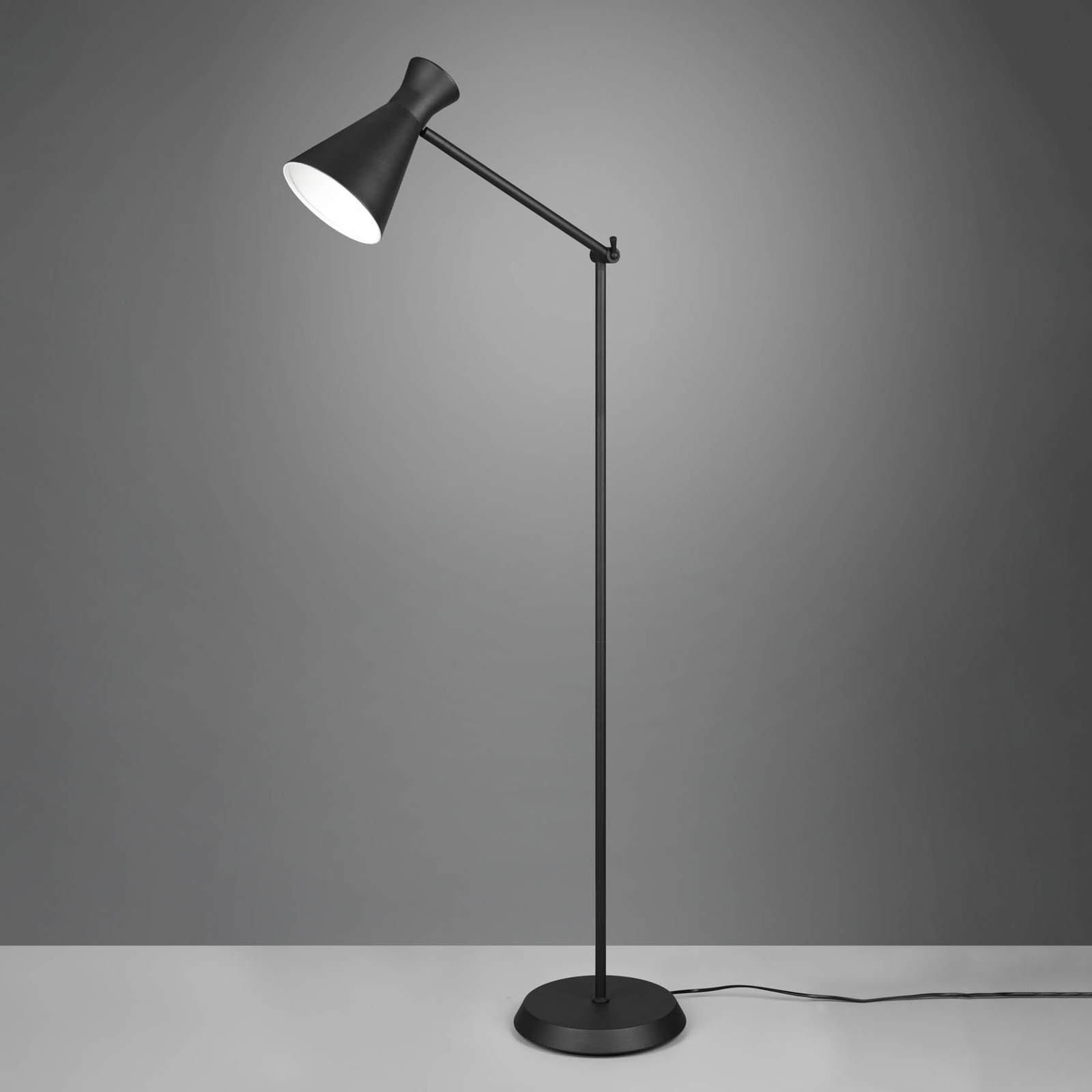 Stojací lampa Enzo, výška 150 cm, černá