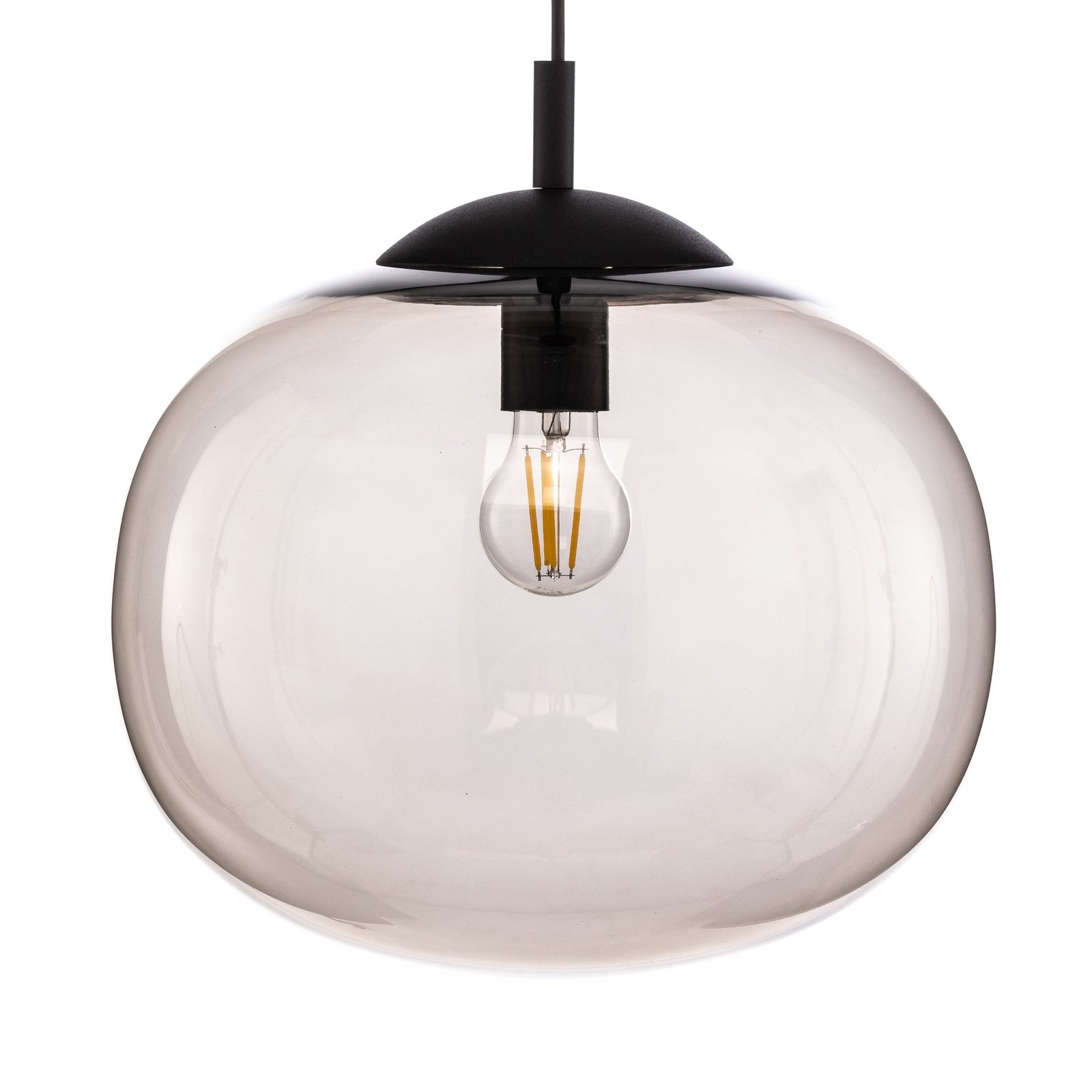 Vibe hanglamp, bruin-transparant glas, Ø 35 cm