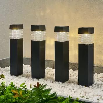 Hampton Bay Lampadaire solaire à LED 15 lumens, noir, à détection de  mouvement (lot de 2)