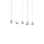 Hayley 5 Line Candeeiro Suspenso Clear/Gold - Lucande