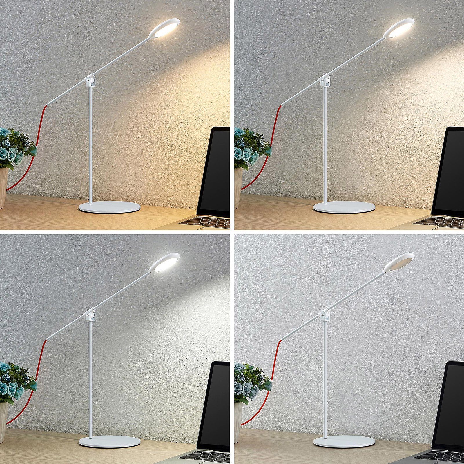 Prios Ihario stolní lampa LED CCT, bílá