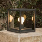 Cube-shaped Nala pillar light in dark grey