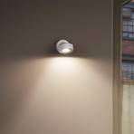 LEDVANCE LED wall spotlight Pluto, steel, wood, white