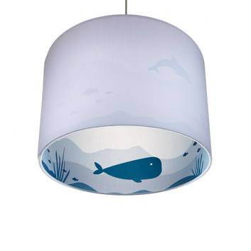 Hanglamp silhouet Wal in grijs/blauw