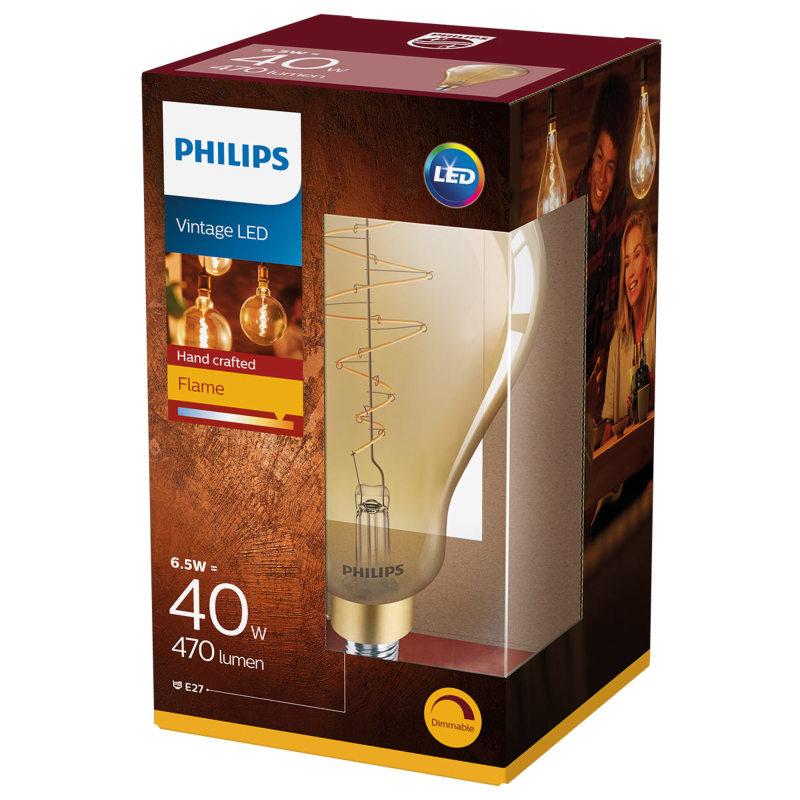 Philips E27 Giant LED žarnica 7W zlata z možnostjo zatemnitve