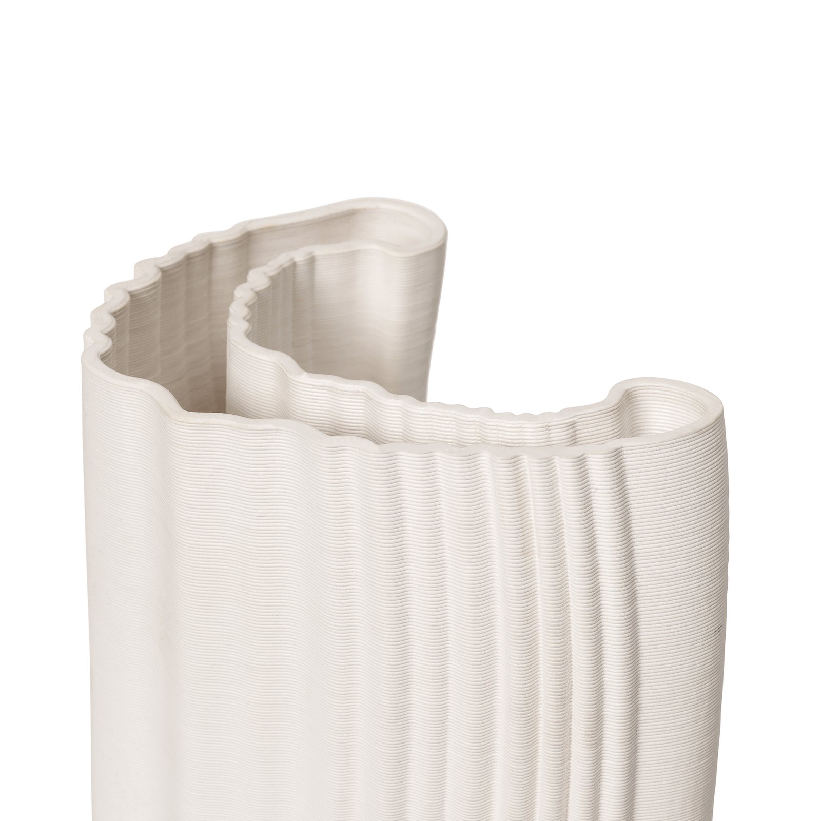 ferm LIVING Moire vase, white, height 30 cm, clay