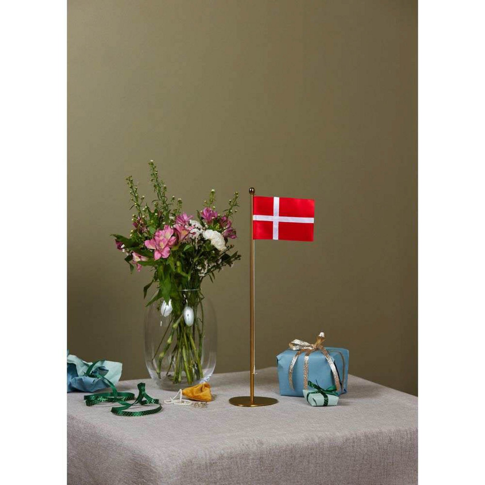 Bordflagstang H50 m/Dansk Flag Messing - Piet Hein
