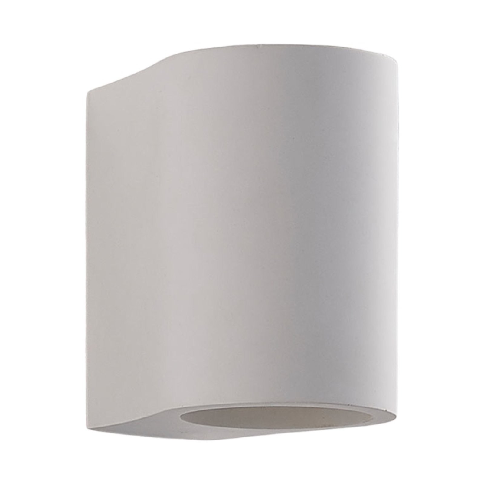 Lindby wall light Jannes, round, white, plaster, G9, paintable