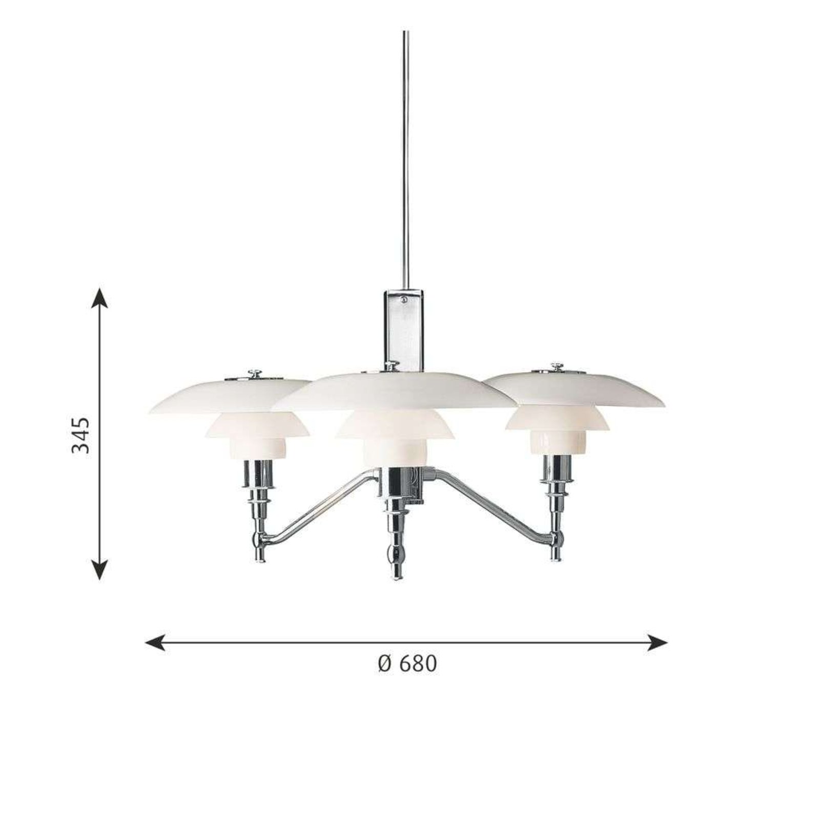 PH 3/2 Akademi Lampada a Sospensione Chrome Plated - Louis Poulsen