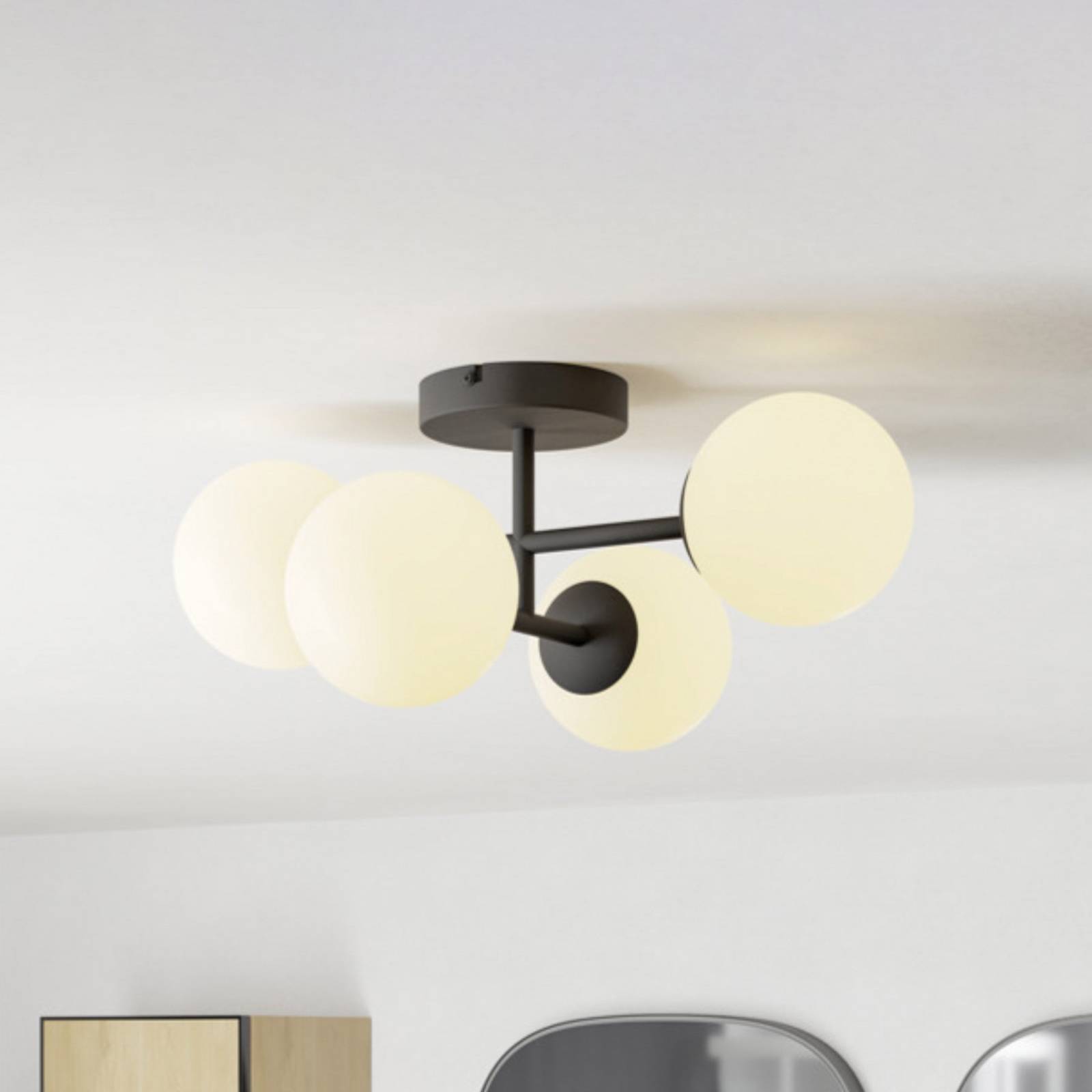 Lampa sufitowa EGLO CASTROVIDO, czarna, 48 cm, 4-punktowa, IP44, G9-LED