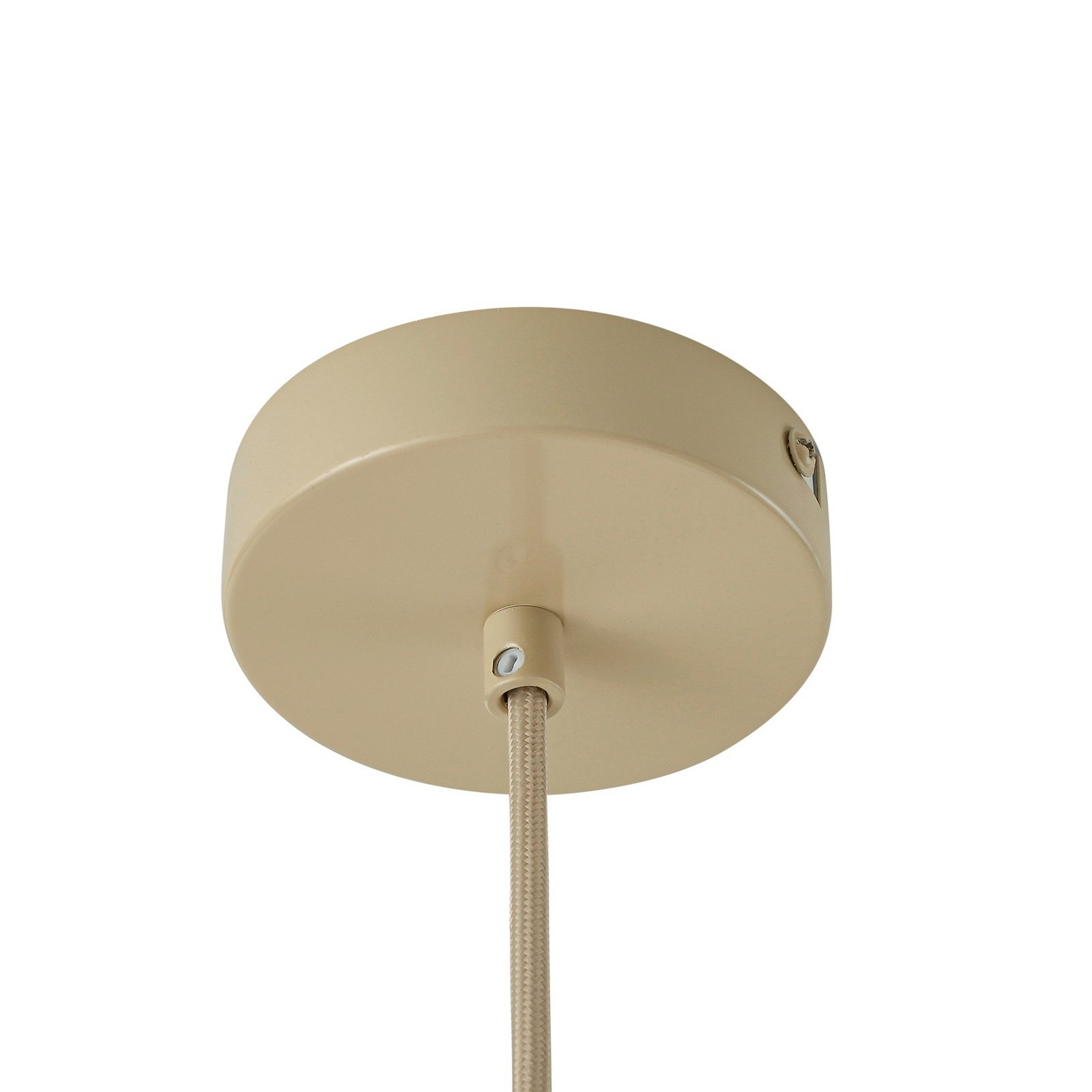 Lindby Hängeleuchte Helin, beige, Ø 70 cm, Textil, 3 x E27