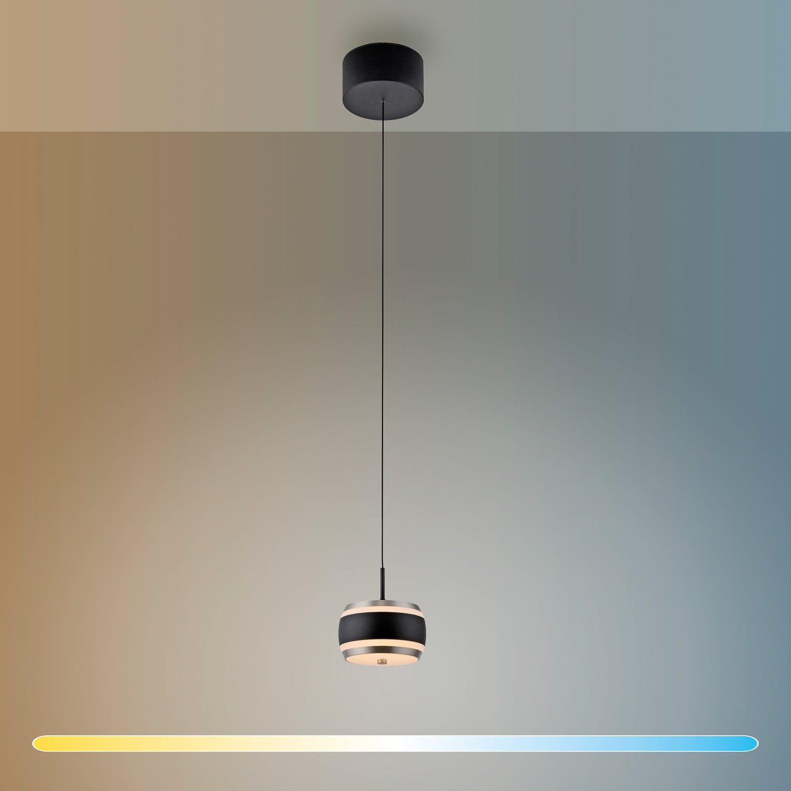 Falling Rings LED-Hängelampe, schwarz, Ø 13 cm, CCT - PURE Falling Rings LED-Hängelampe, schwarz, Ø 13 cm, CCT - PURE