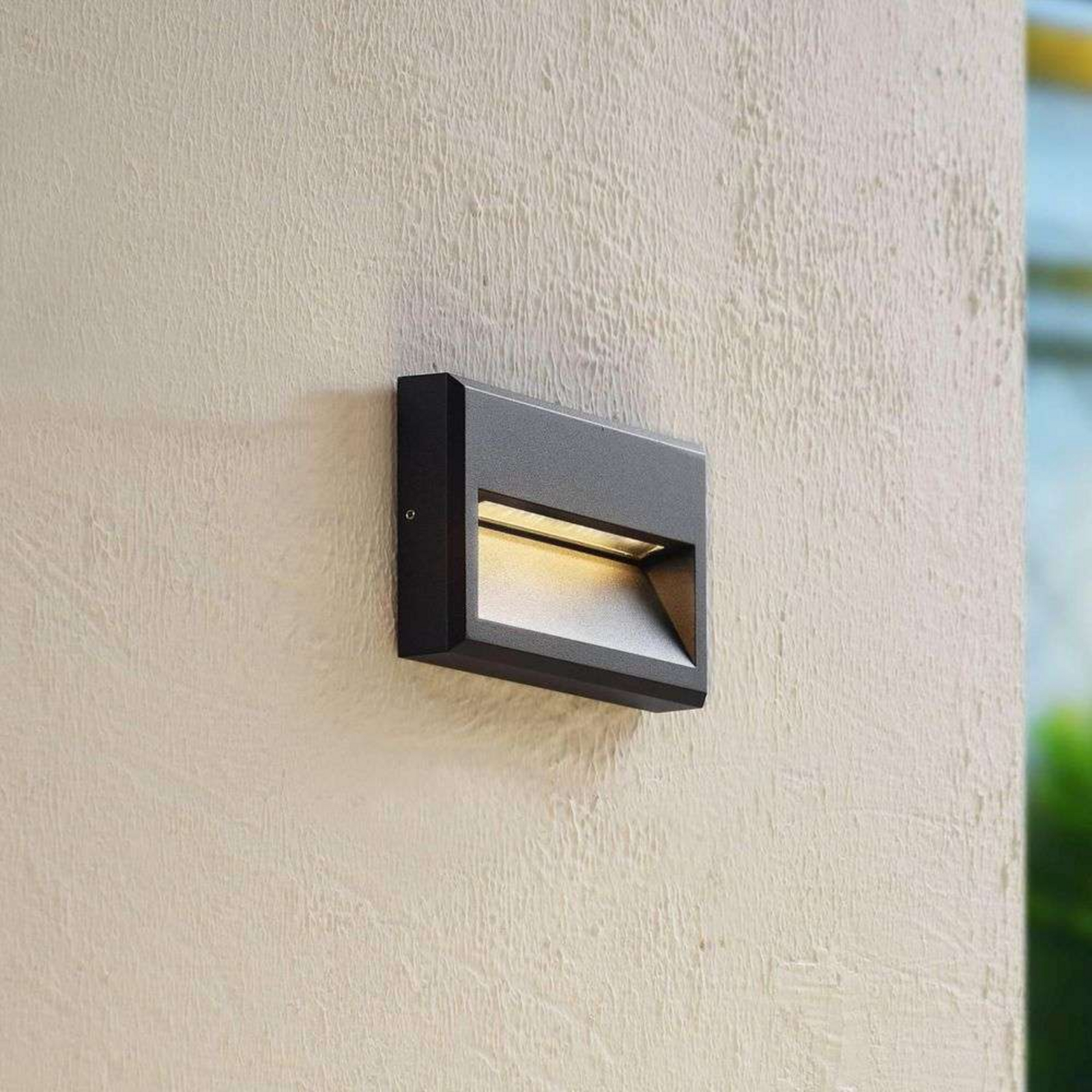 Weno LED En el exterior Aplique de Pared Negro - Lucande