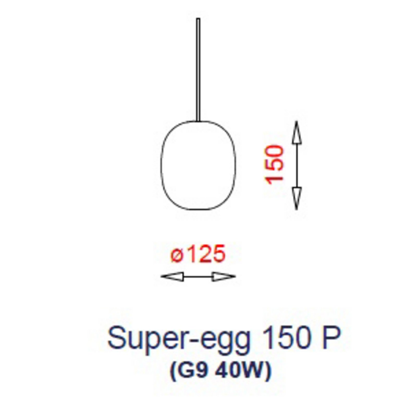 SuperEgg 150 Lustră Pendul Red - Piet Hein