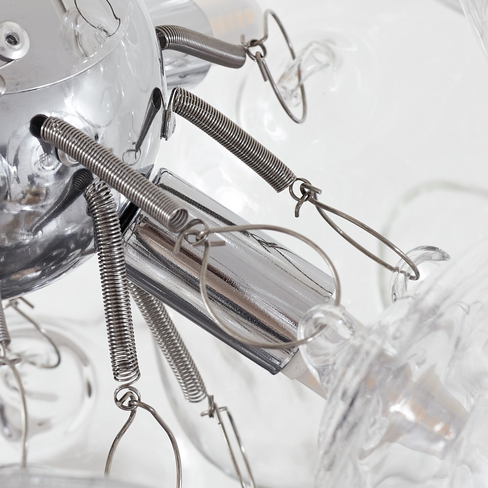 Lucande Diborah pendant light, clear, Ø 43 cm, glass, G9