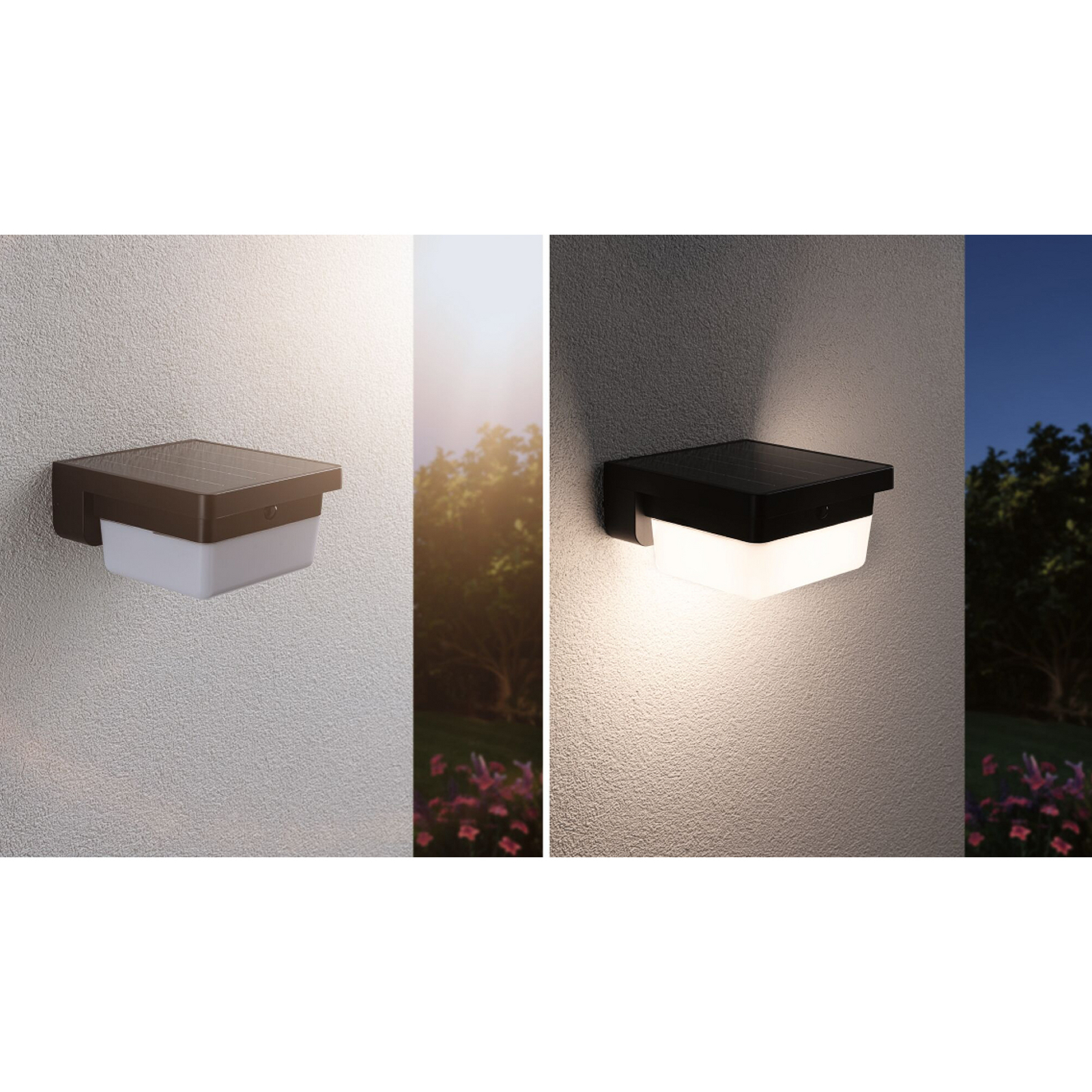 Paulmann LED sienas lampa „Isleen“, 230 V + Solar, melna, 16 cm Paulmann LED sienas lampa „Isleen“, 230 V + Solar, melna, 16 cm