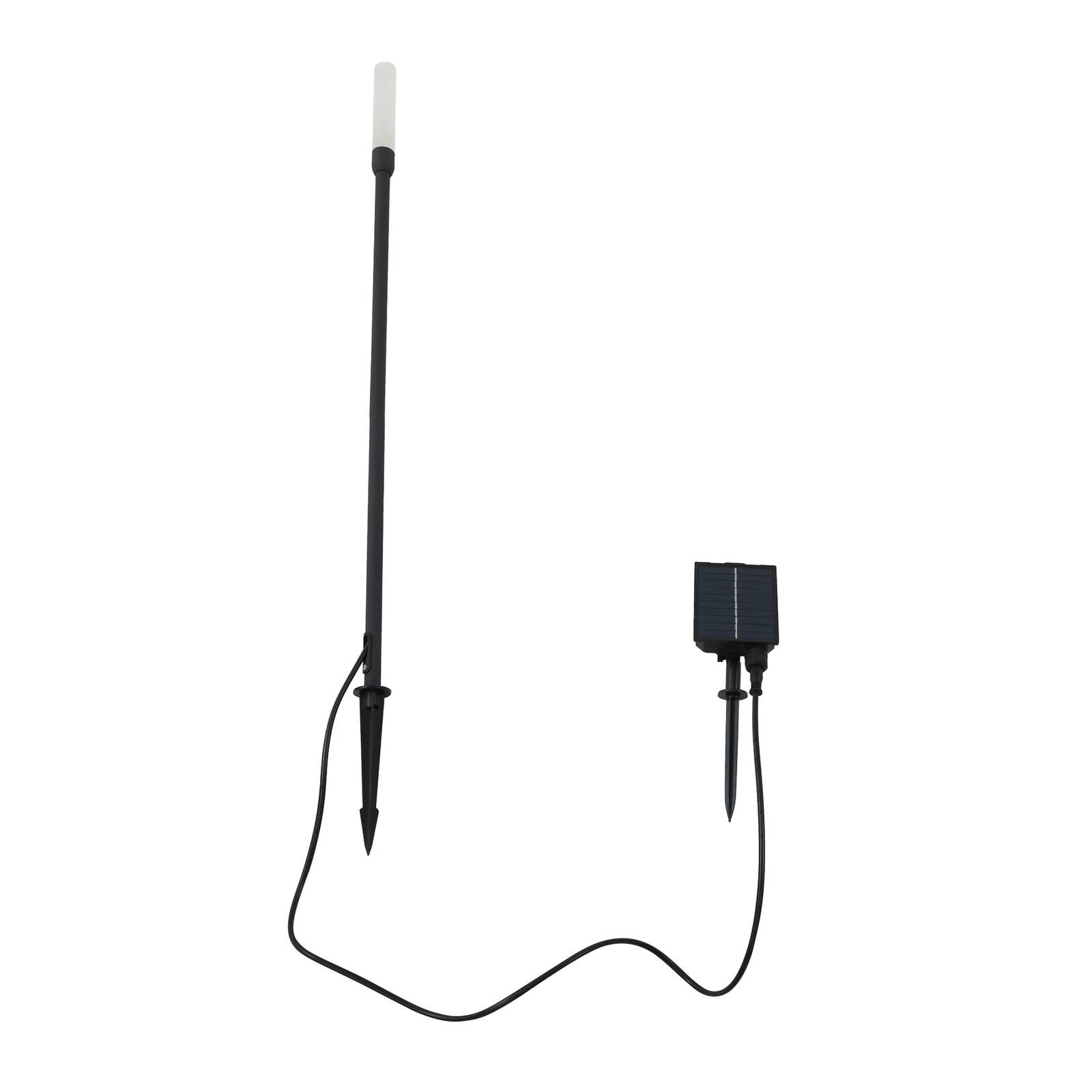 Lindby LED-Solarleuchte Balian, schwarz, Aluminium, 3.000 K