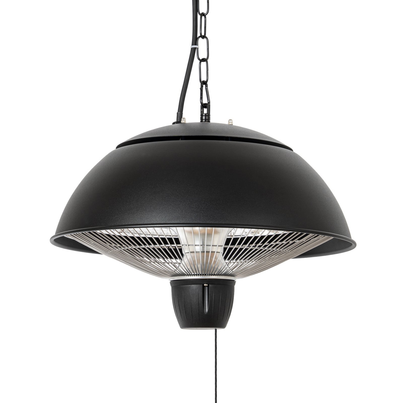 Radiateur rayonnant suspendu Theriona, noir, Ø 42 cm, IP24 - Lucande
