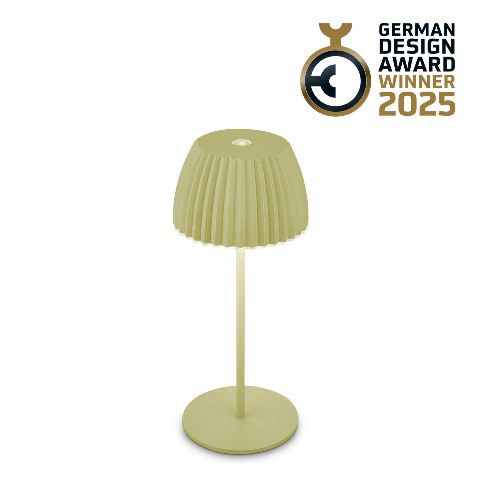 LED-Akku-Tischlampe Brilo unplugged Riffle, 20 cm, grün