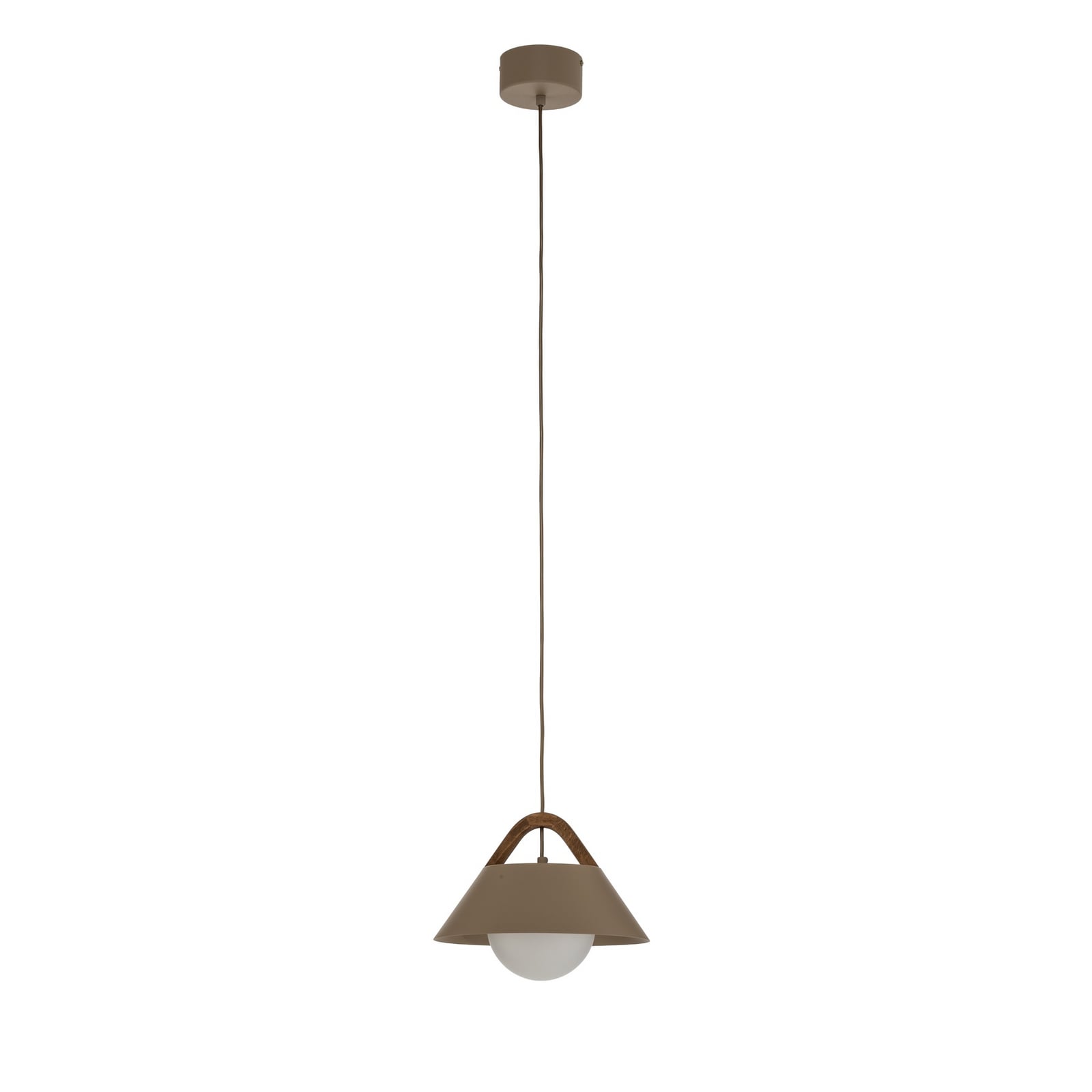 Hanglamp Funda, beige, Ø 30 cm, 1-lamp, metaal/glas Hanglamp Funda, beige, Ø 30 cm, 1-lamp, metaal/glas