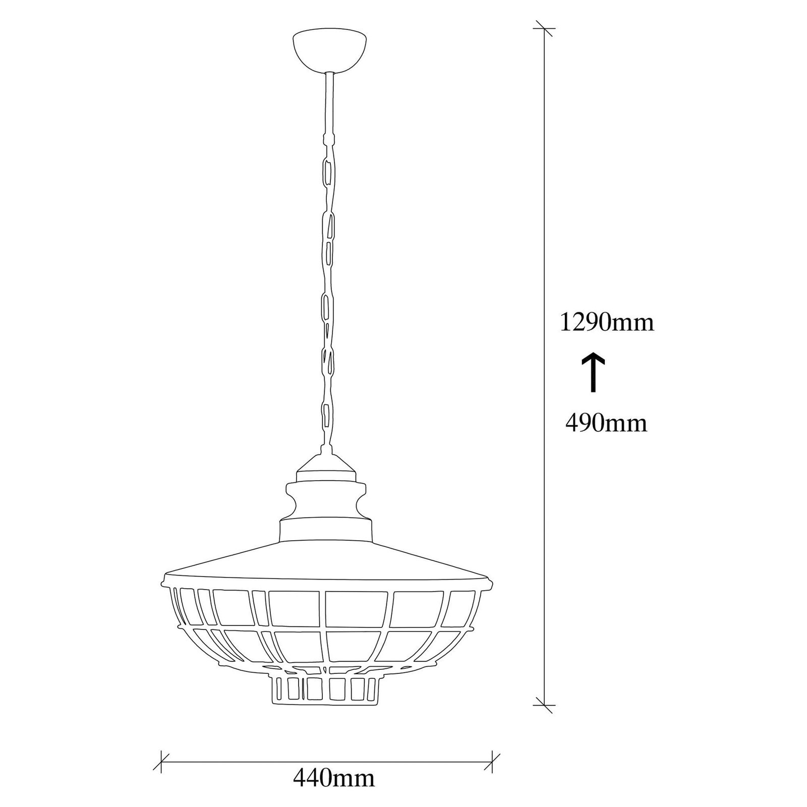 Pendant light Sivani Tel MR-635, dark brown, metal, Ø 44 cm