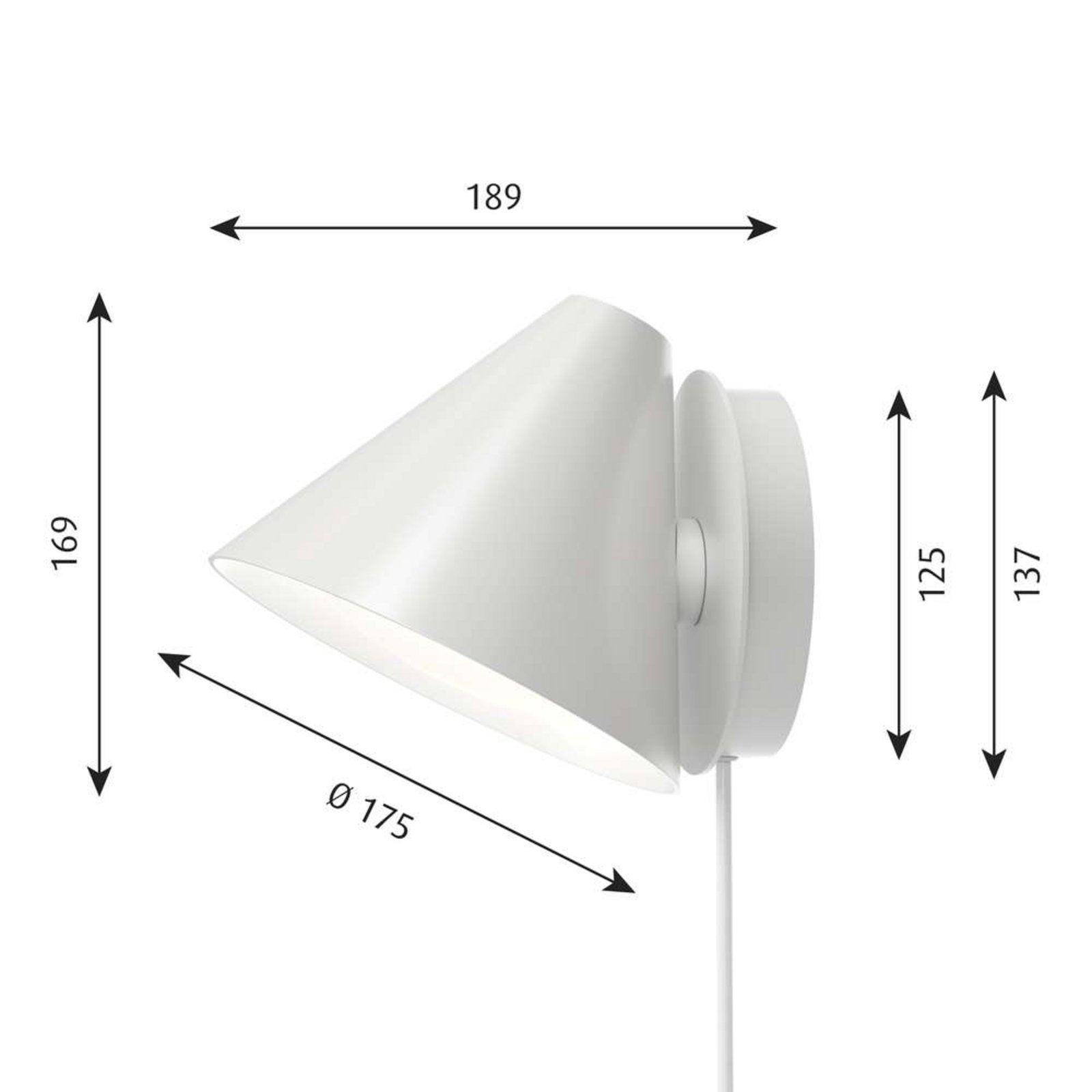 Keglen 175 LED Aplică de Perete Dim-to-Warm White - Louis Poulsen