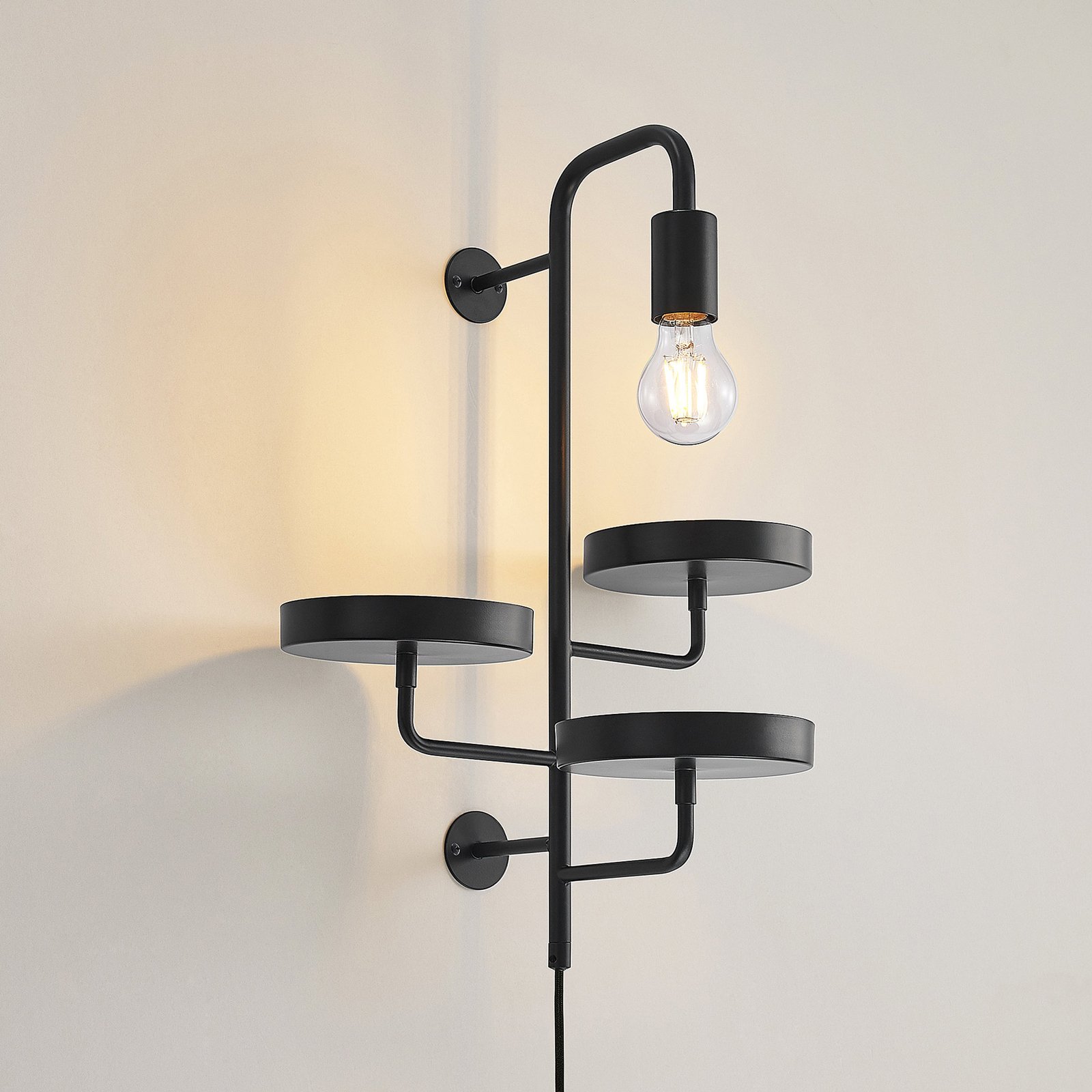 Hanjo Wall Lamp Black - Lindby