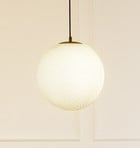 Lucande pendant light Kestralia, white, glass, Ø 36.8 cm, E27