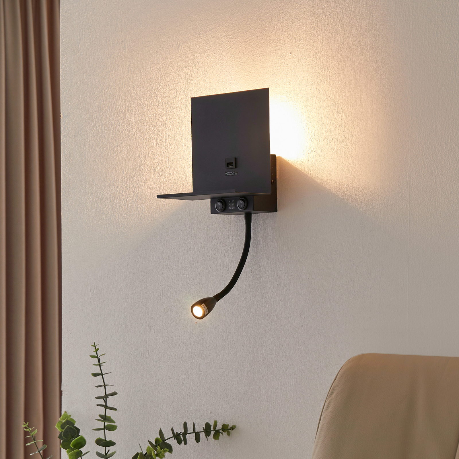 Lindby Thorid LED wall light, flexible arm