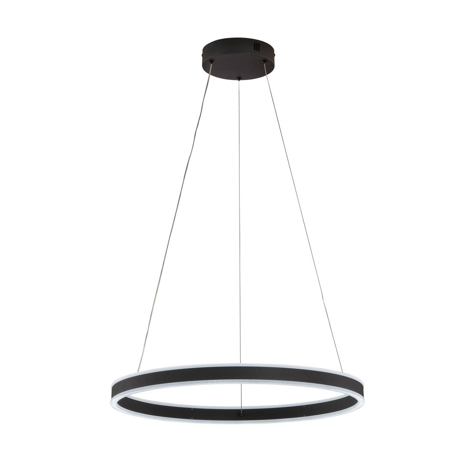 LED-Hängeleuchte Sirko, Ø 60 cm, sandschwarz, Metall, CCT